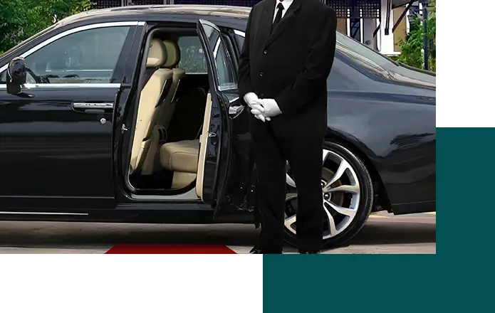 ALS-Limo-driver-standing-next-to-opened-car-door-with-red-carpet